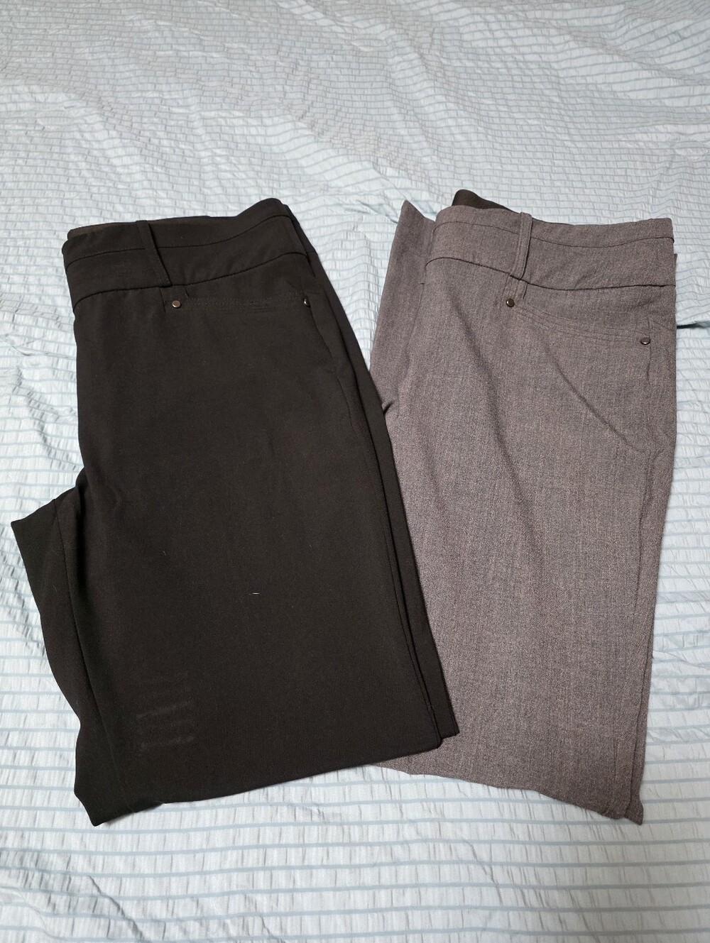 2pc Bundle Women's Dress Pants - Black and Gray Size 13